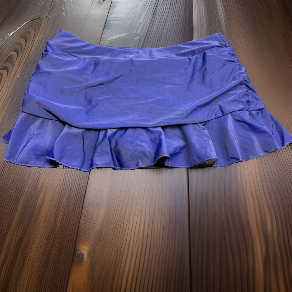 Tempt Me Swim Skirt Womens Large Ruffled Stretch Elastic Waist Swim Skort NWT
